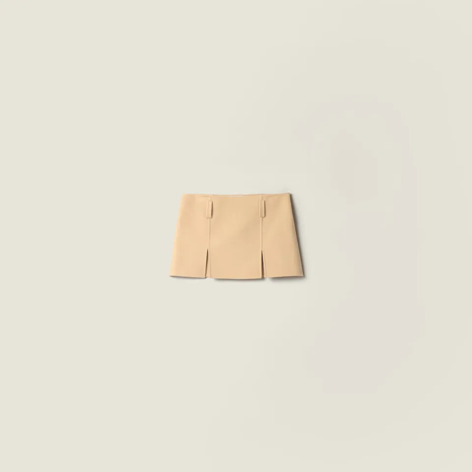 Double cashmere and wool miniskirt