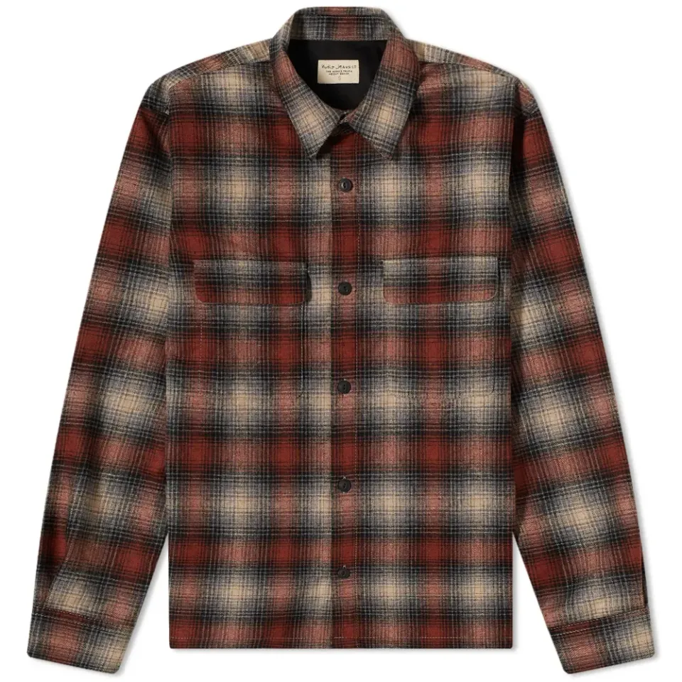 Nudie Shadow Check Wool Overshirt