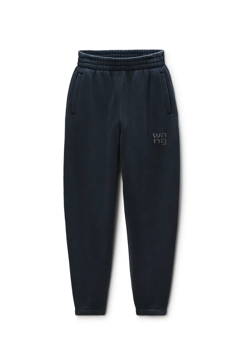 Crystal Hotfix Logo Sweatpant in Brushed Terry
