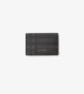City Check Bifold Card Case in Iron grey - Men, Cotton, Technical