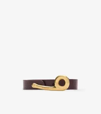 Thin Leather Bridle Belt in Rubus purple