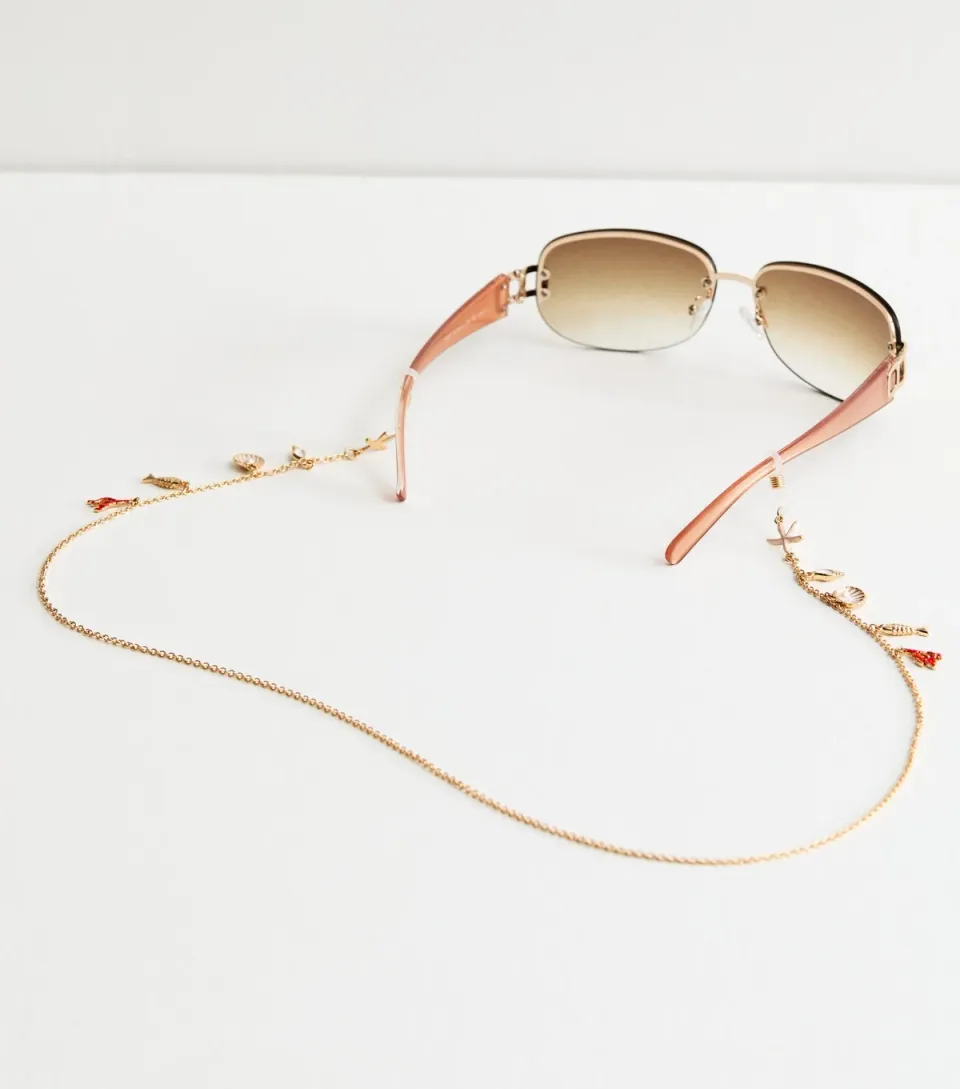 Gold-Tone Sealife Sunglass Chain