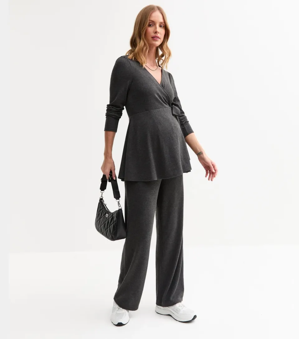 Women's Maternity Dark Grey Trousers