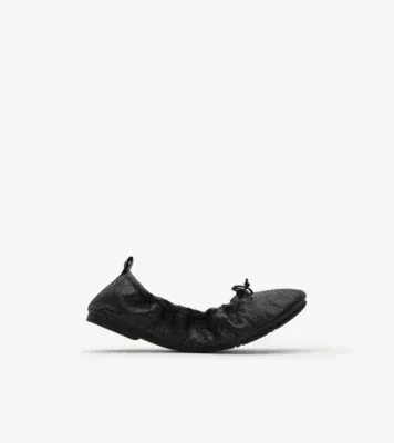 Check Leather Fawn Ballerinas​ in Black