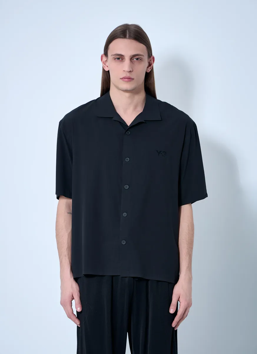 Logo Motif Camp Collar Shirt