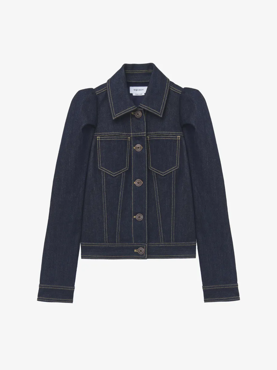 Pinched Shoulder Denim Jacket