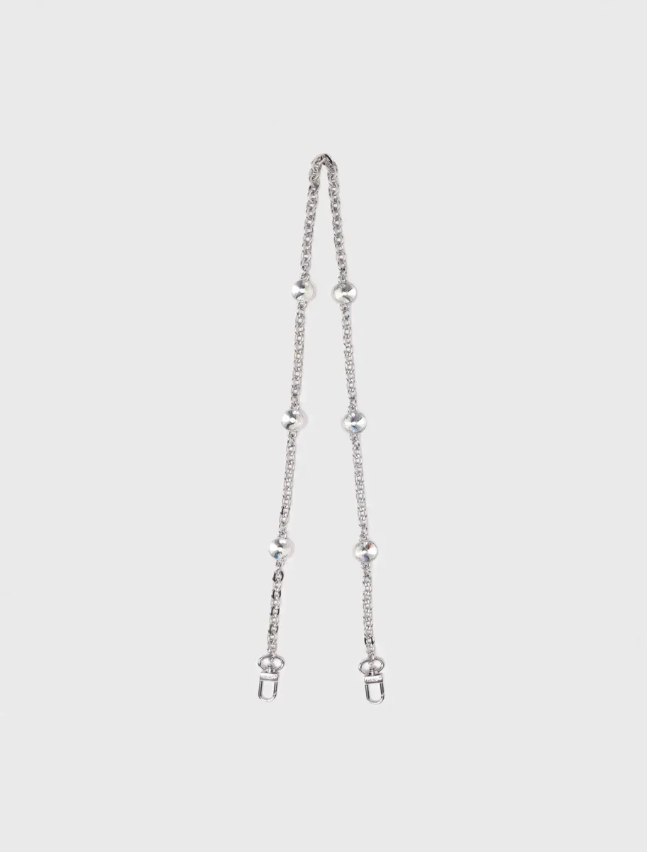 Short rhinestone chain shoulder strap