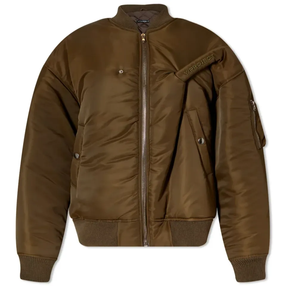 Pinched Logo Bomber Jacket
