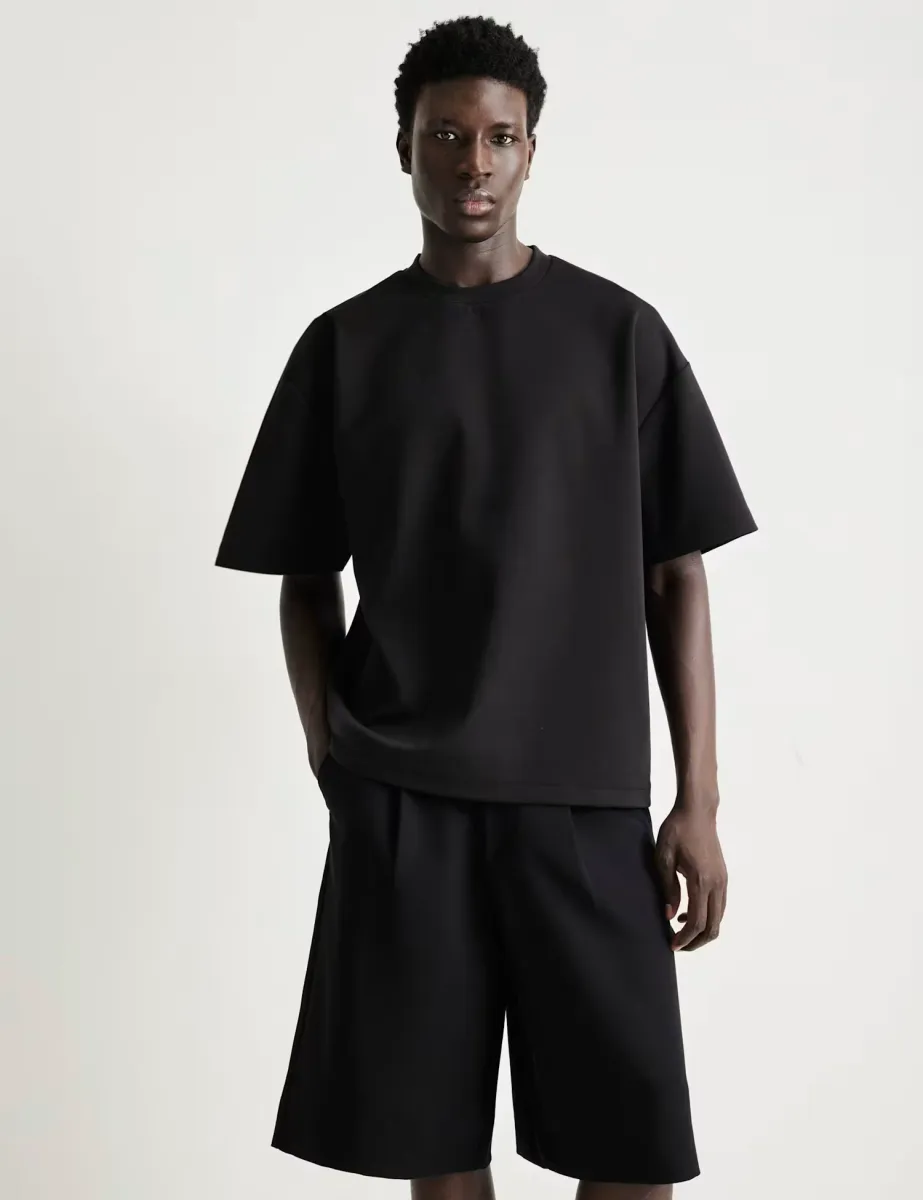 Oversized Cotton Rich T-Shirt Black