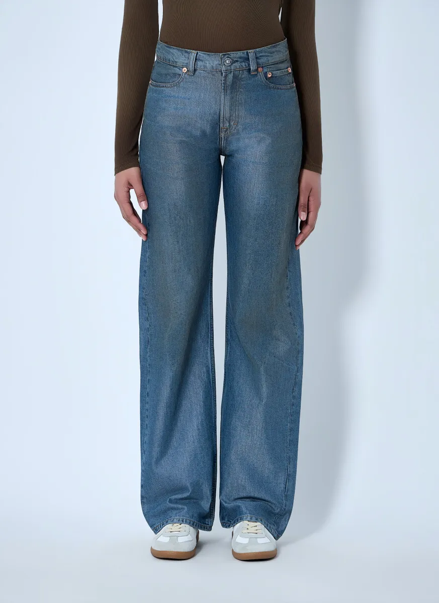 Wide-Leg Denim Trousers