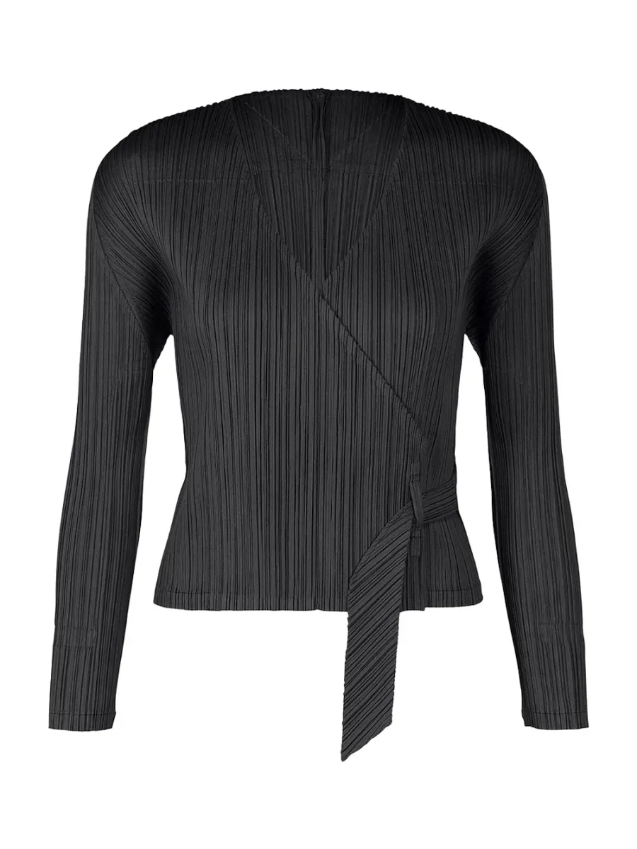 Pleats Please Facade Cardigan Black