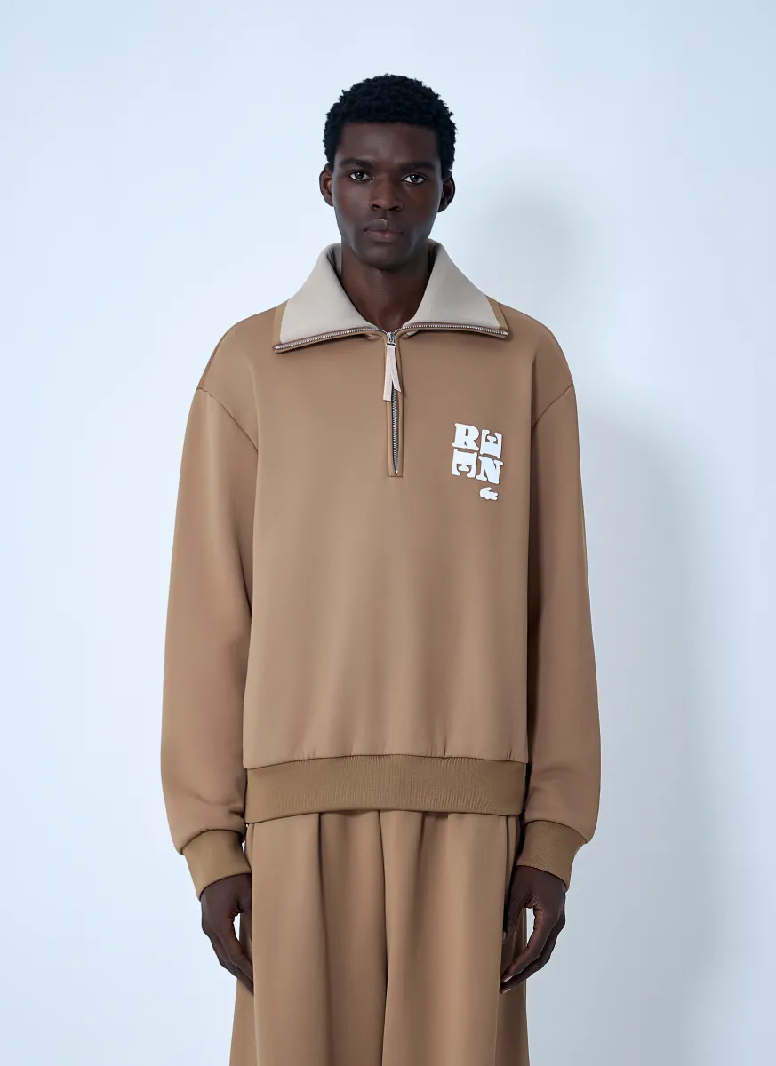 Logo Motif Zip-Up Sweatshirt