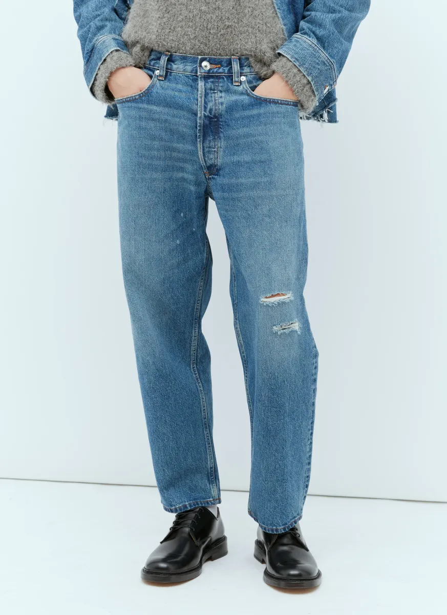 x JWA Tapered Distressed Jeans