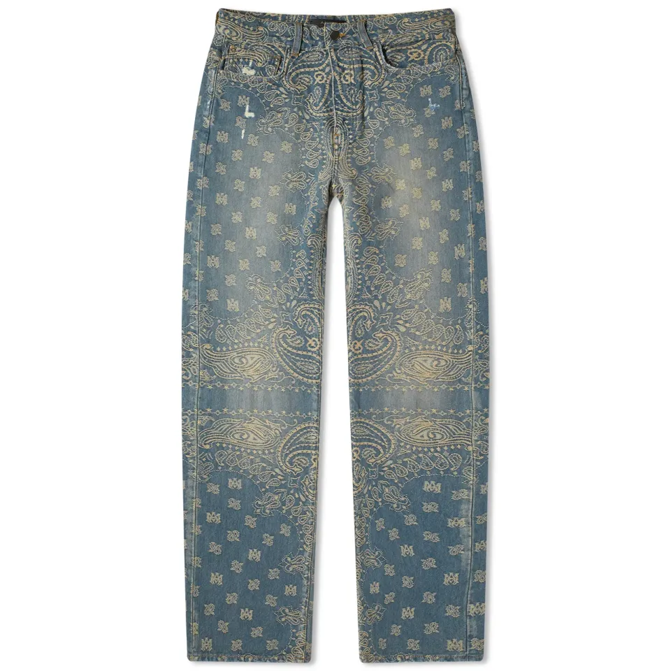 Bandana Jacquard Straight Jean
