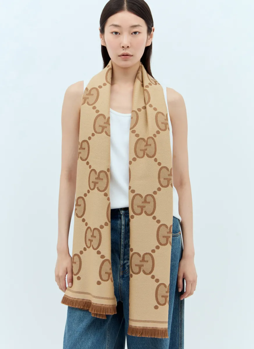 GG Jacquard Wool Scarf