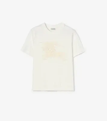 Knight Cotton T-shirt in Chalk white - Women, Lace