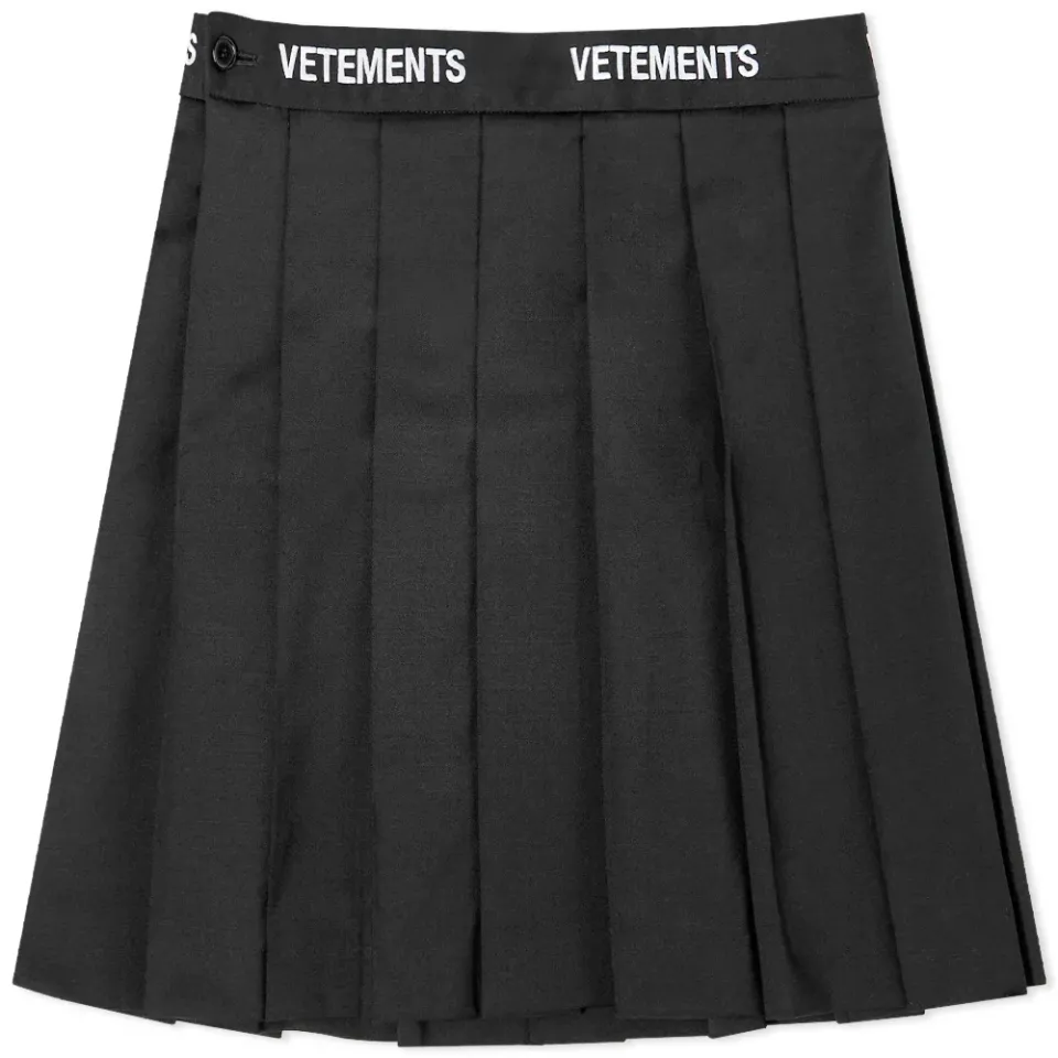Logo Pleated Mini Skirt