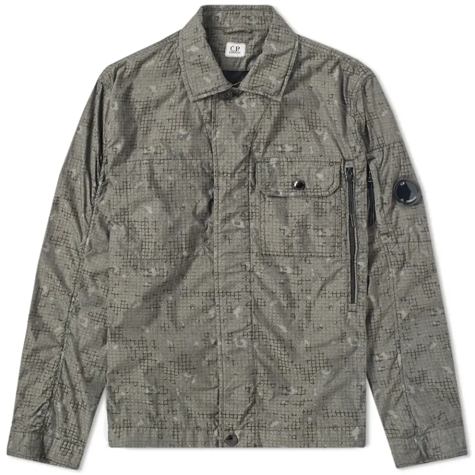 Digi Camo Print Zip Overshirt