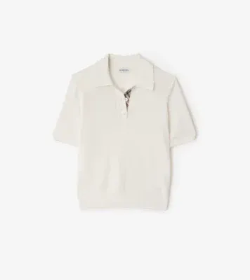 Wool Polo Shirt in Chalk white
