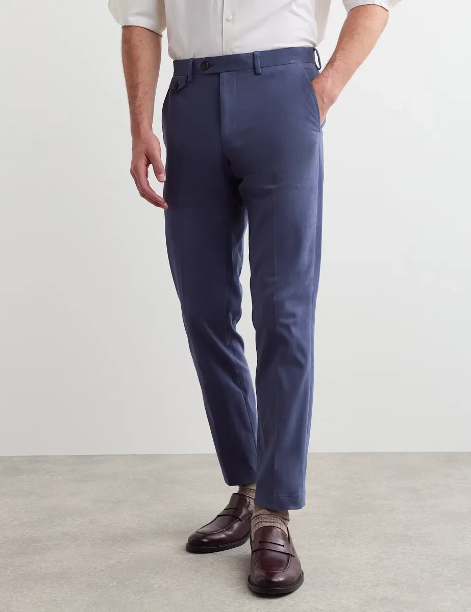 Tailored Fit Italian Cotton Chinos Dark Blue