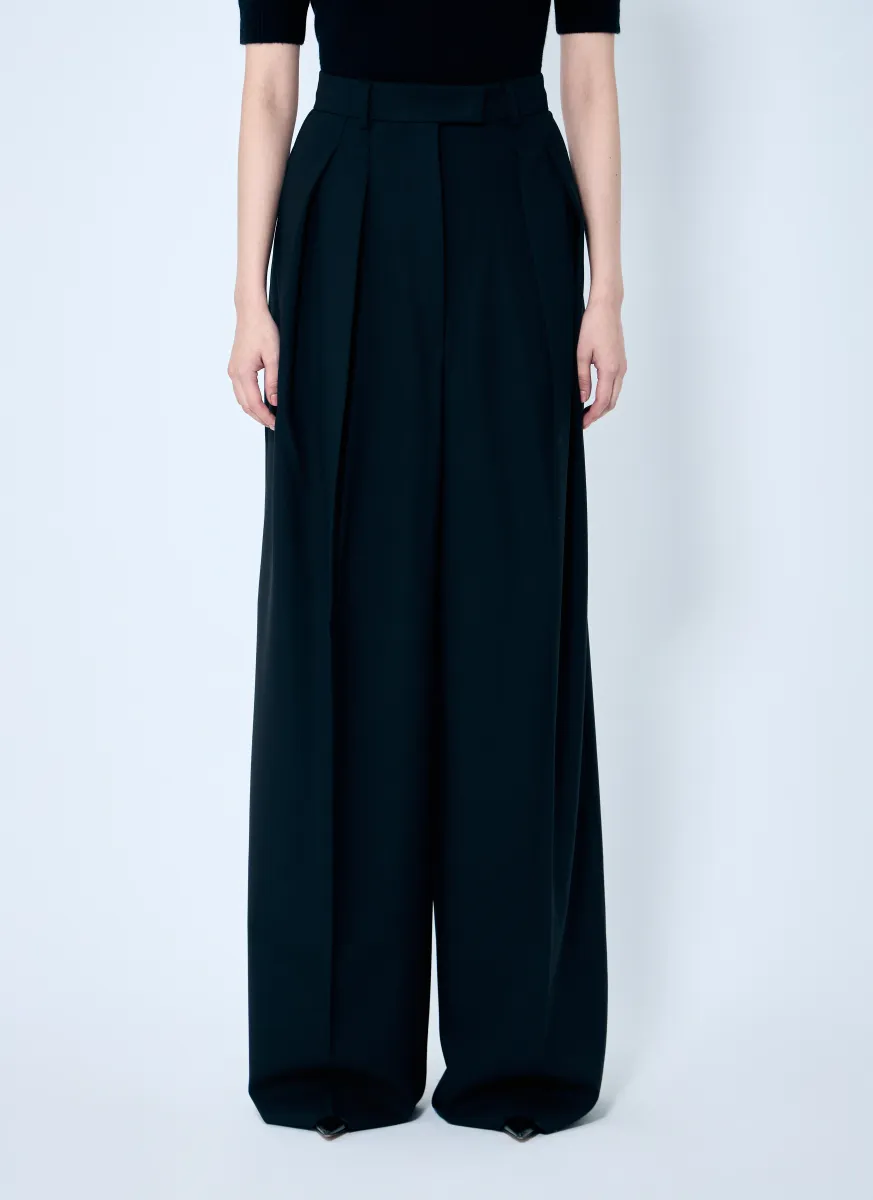 Wide-Leg Wool Pants