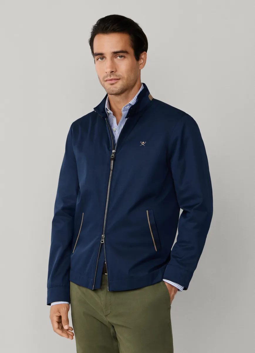 Cotton Blend Harrington Jacket