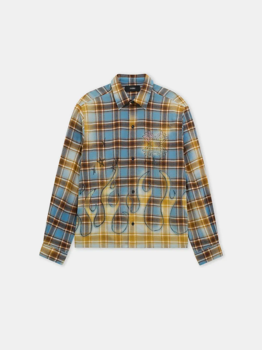 MA QUAD BLEACHED FLANNEL - Blue