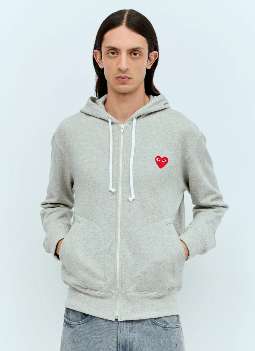 Logo Patch Zip Hooded Sweatshirt