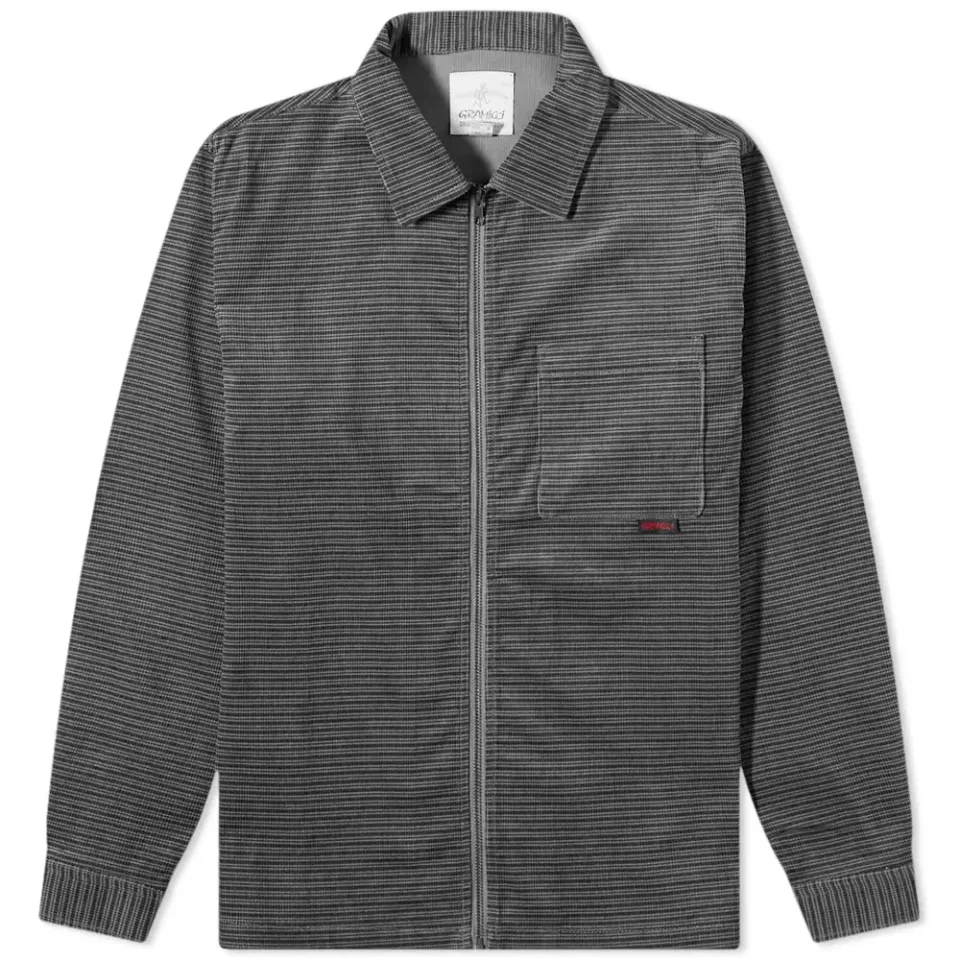 Corduroy Grid Zip Shirt