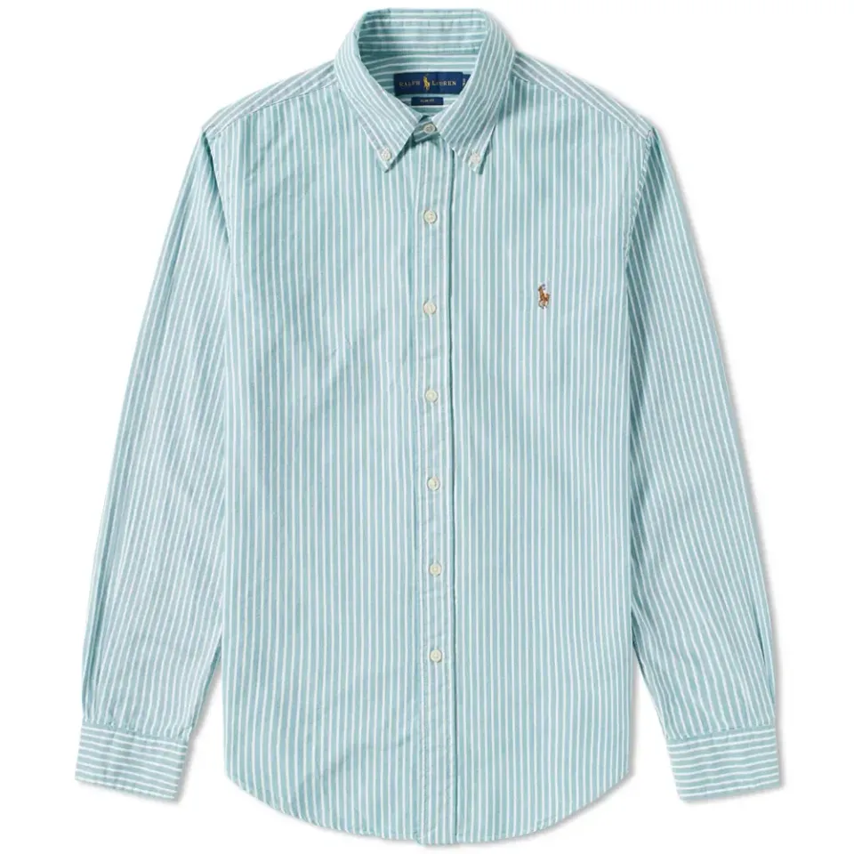Slim Fit Button Down Stripe Oxford Shirt