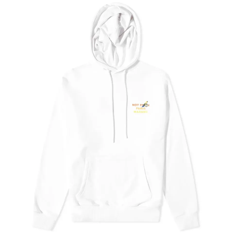Drôle de Monsieur Parrot Back Slogan Popover Hoodie