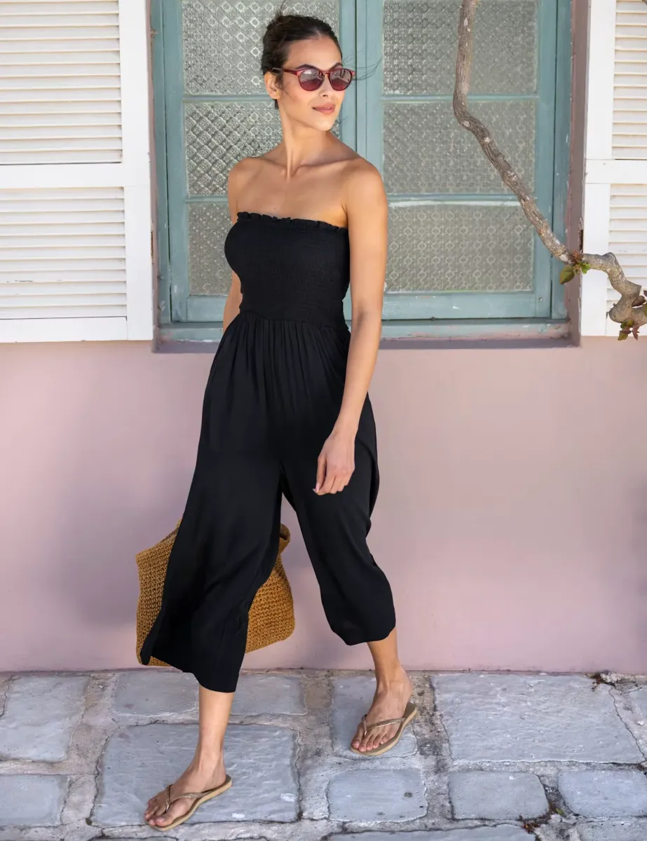 Cropped Wide Leg Jumpsuit