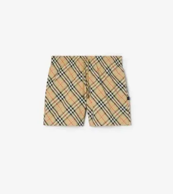 Check Swim Shorts in Sand beige - Men, Nylon