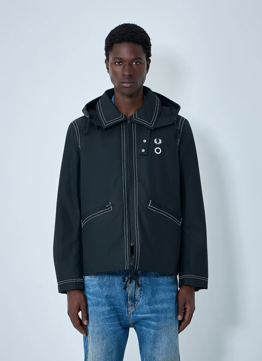 Contrast Stitch Hooded Jacket