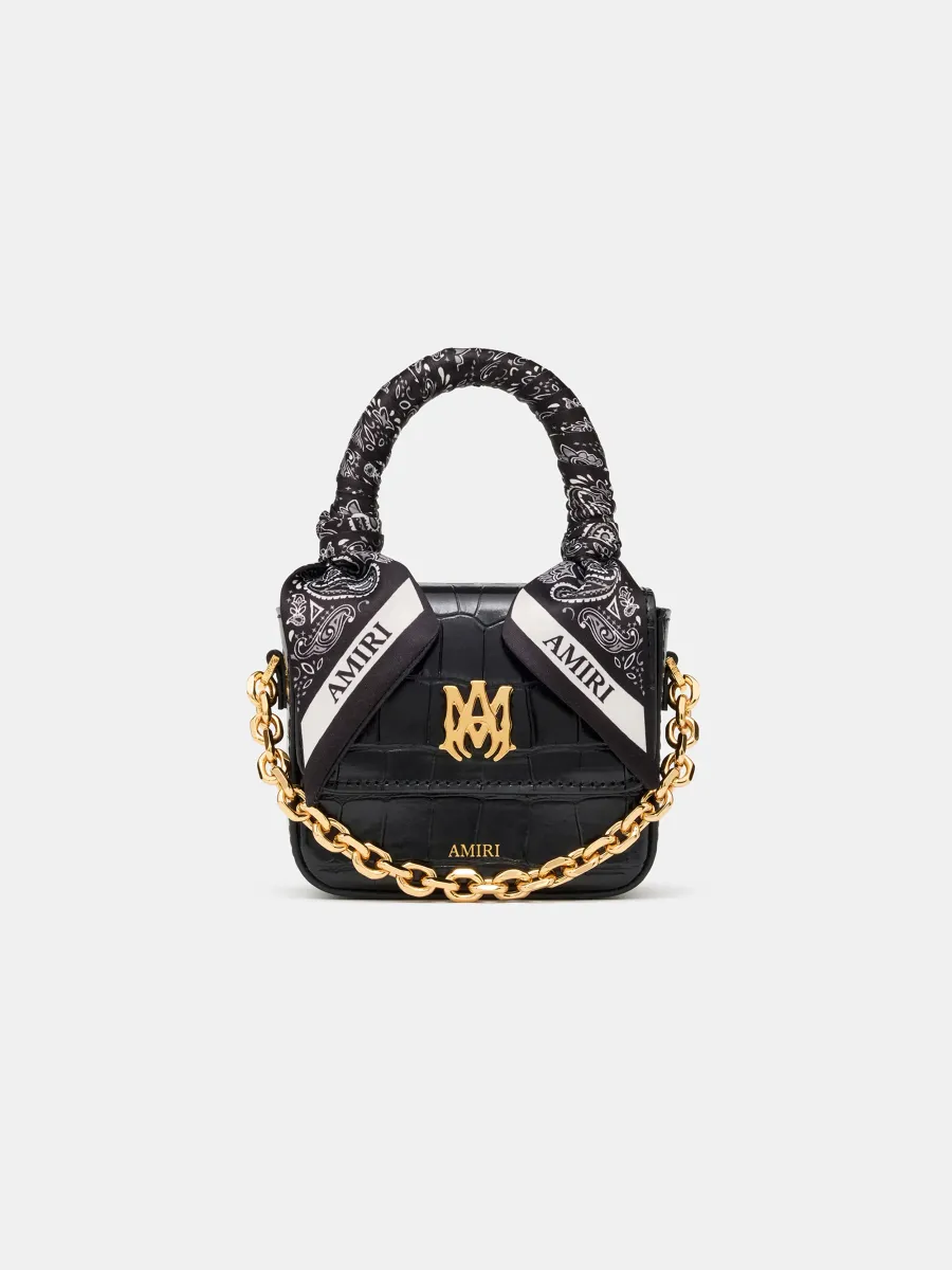 WOMEN - WOMEN'S CROC EMOSSED NANO MA BAG - BLACK