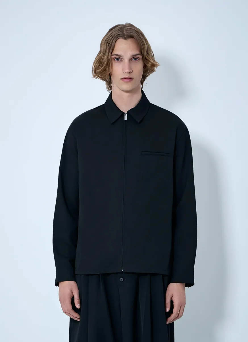Zip-Front Cotton Shirt