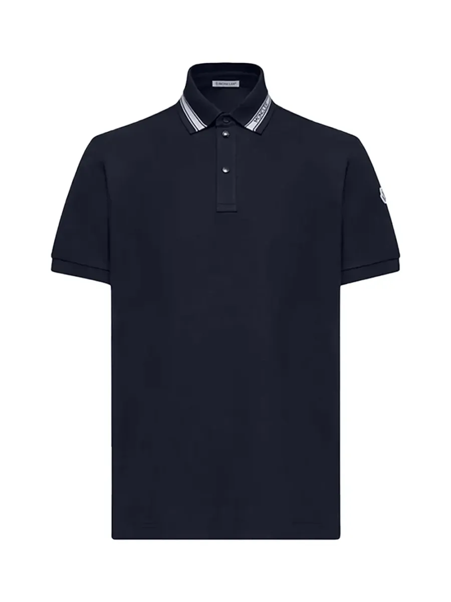 Men Cotton Piquet Polo Shirt Navy