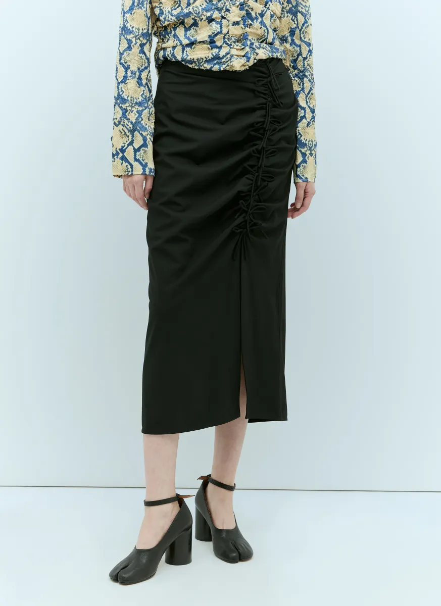 Drapey Melange Midi Skirt