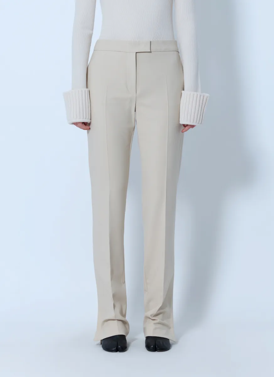 Tailored Wool Grain-de-Poudre Trousers