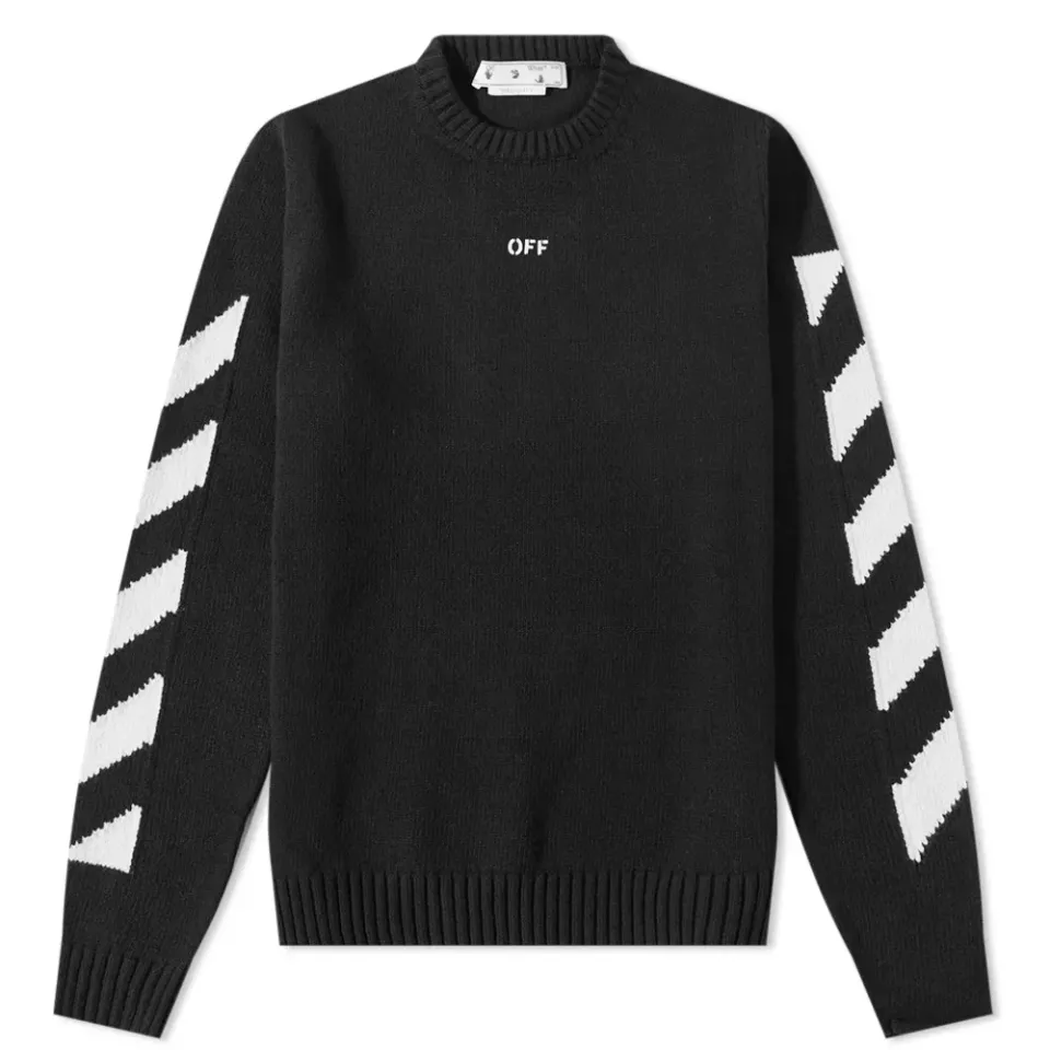 Diagonal Crew Neck Knit