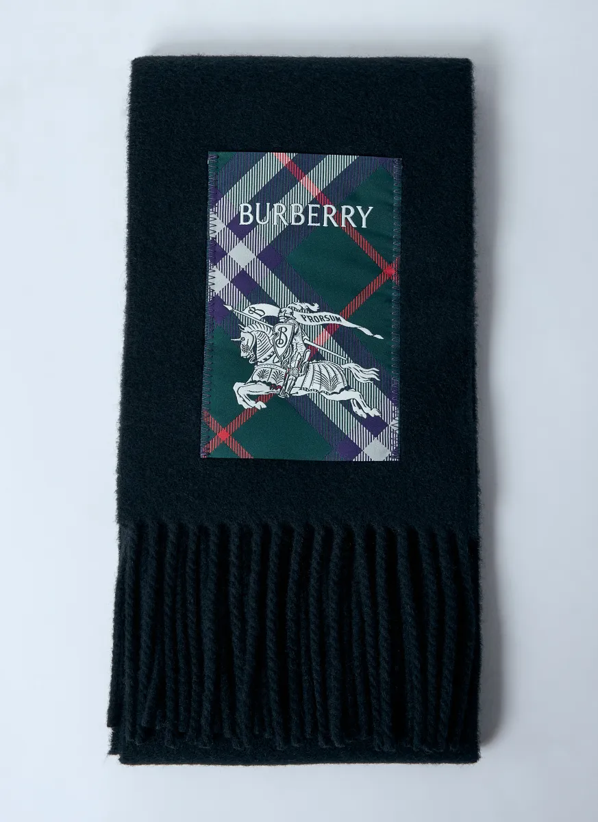 Check Label Cashmere Scarf