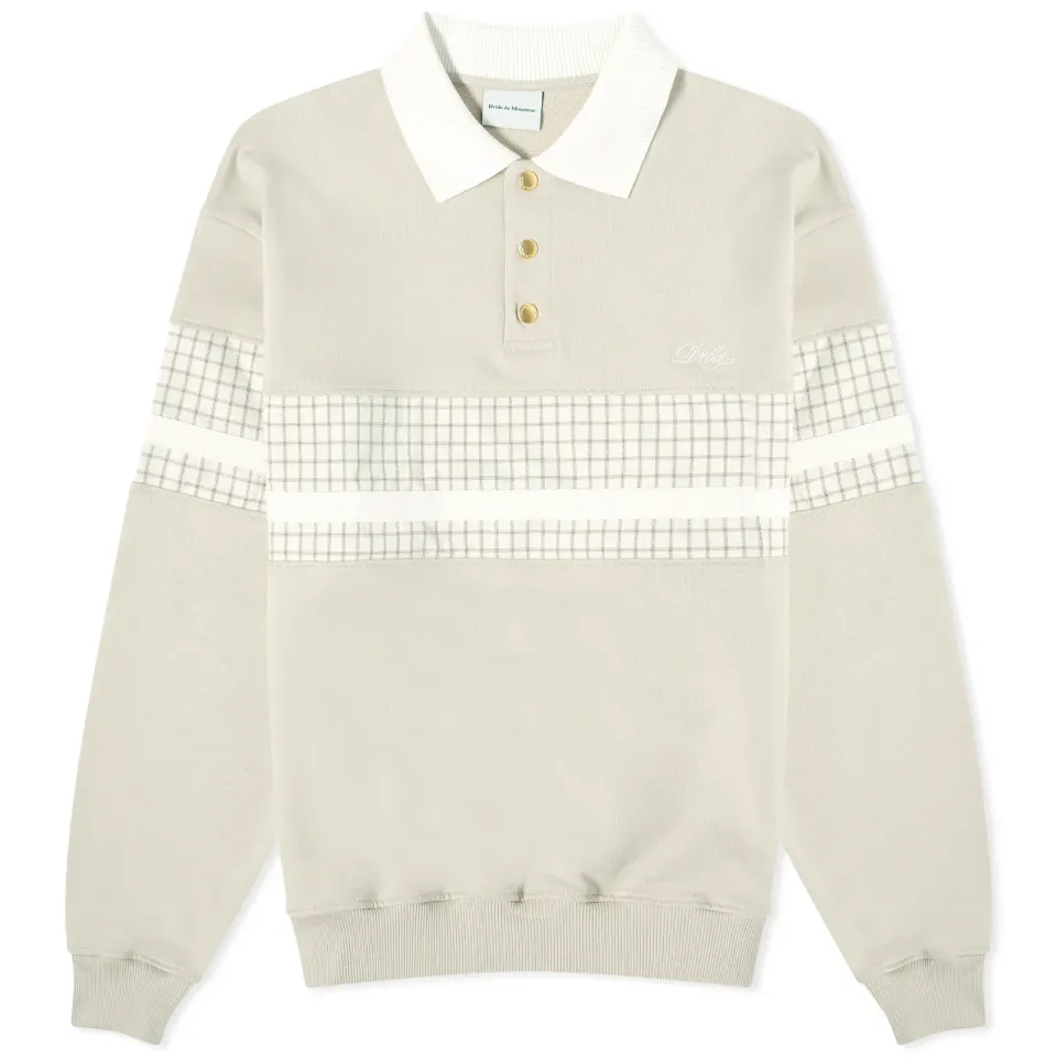 Stripe Polo Colalr Sweat