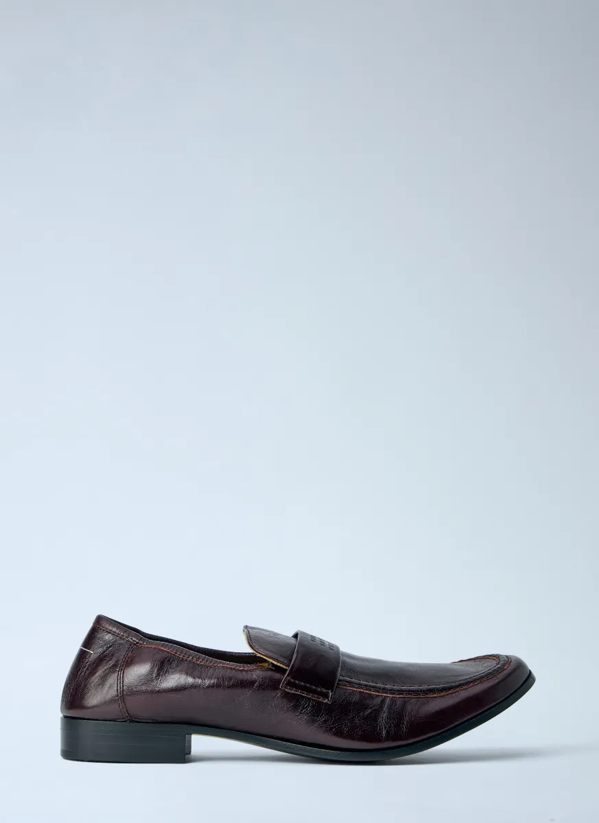 Brushed Leather Loafers