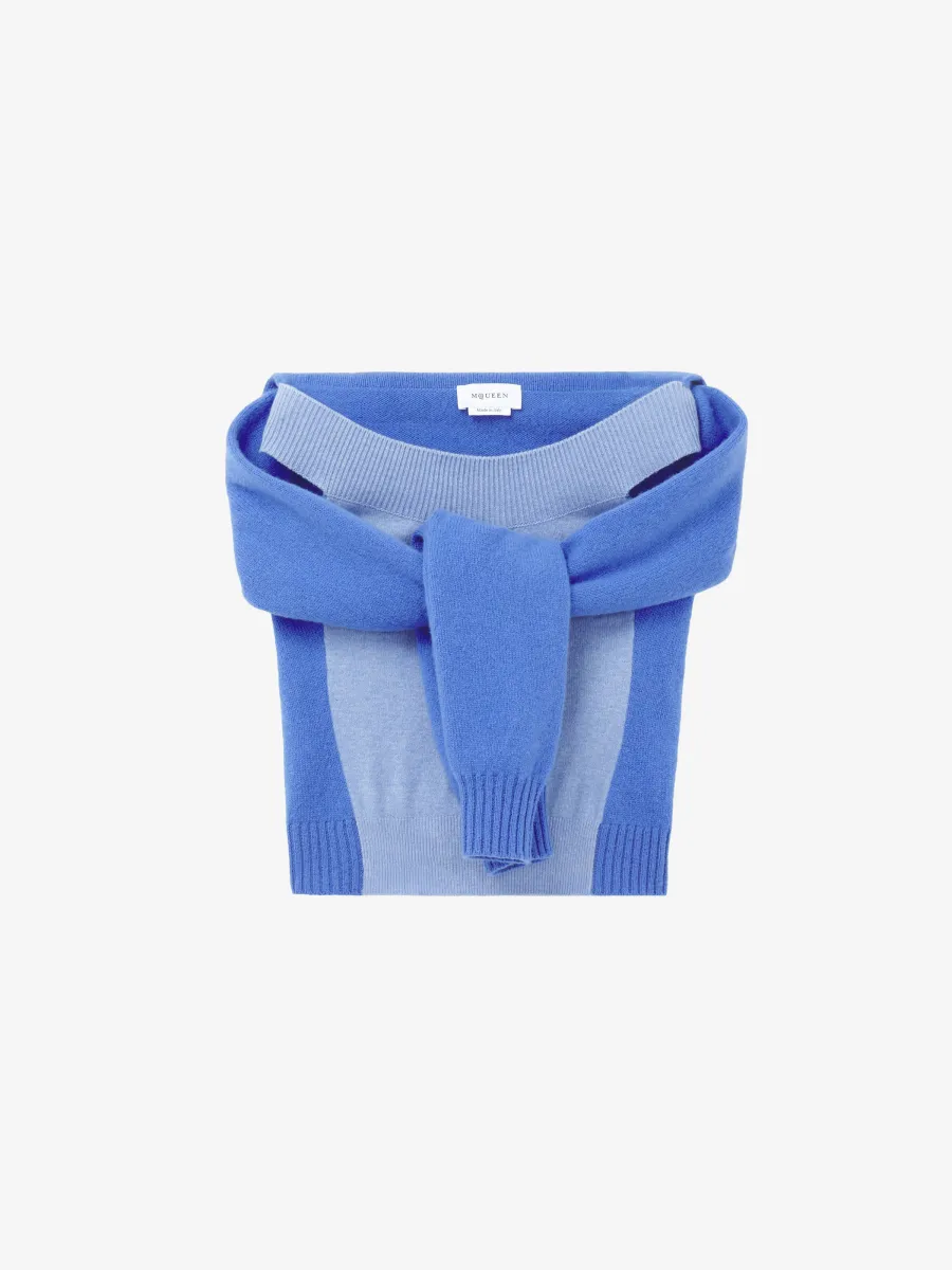Wool Cashmere Trompe-l'œil Knit Top