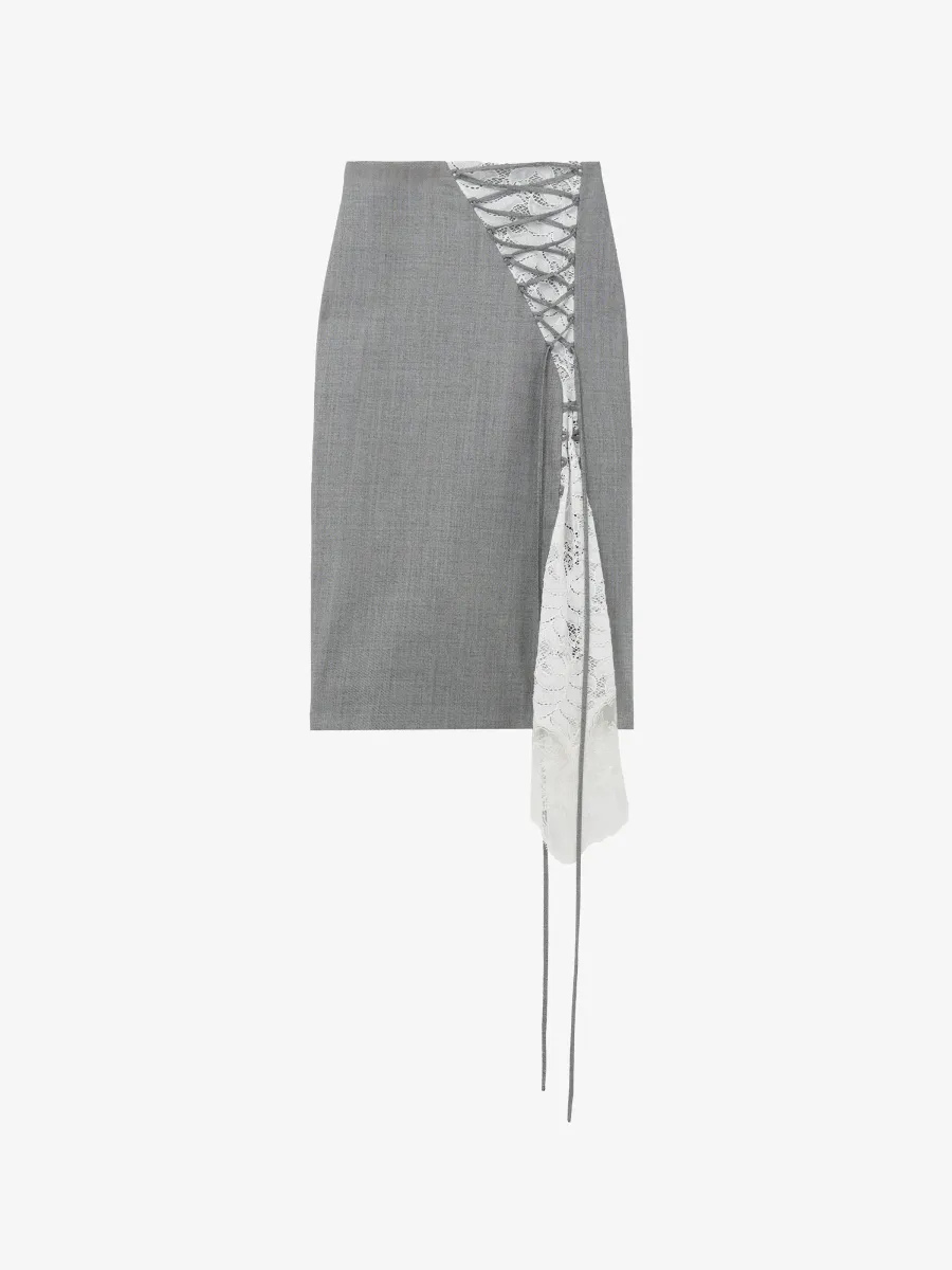 Corset Lacing Panel Pencil Skirt