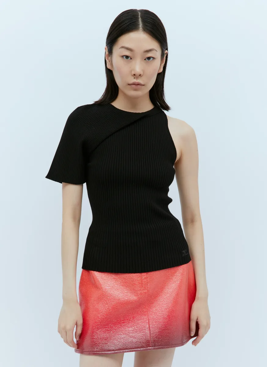 Asymmetrical Rib Knit Top