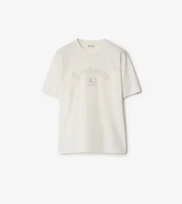 Gothic Logo Cotton T-shirt in Chalk white