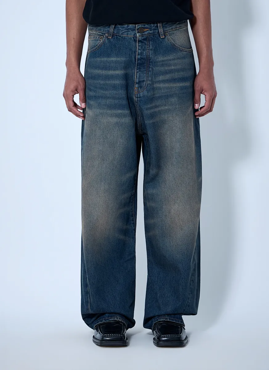 Wide-Leg Denim Trousers