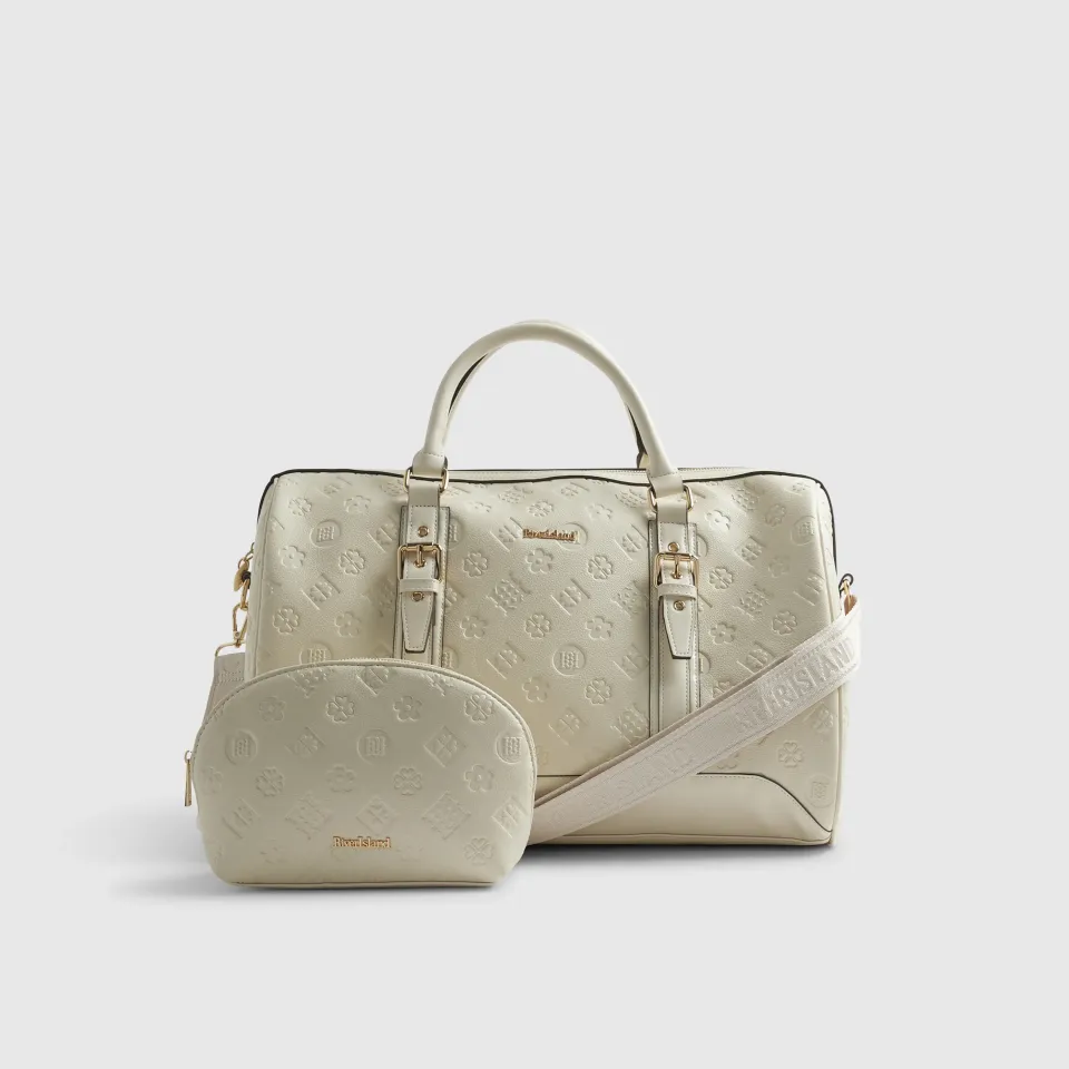 Embossed Monogram Barrel Bag Bundle