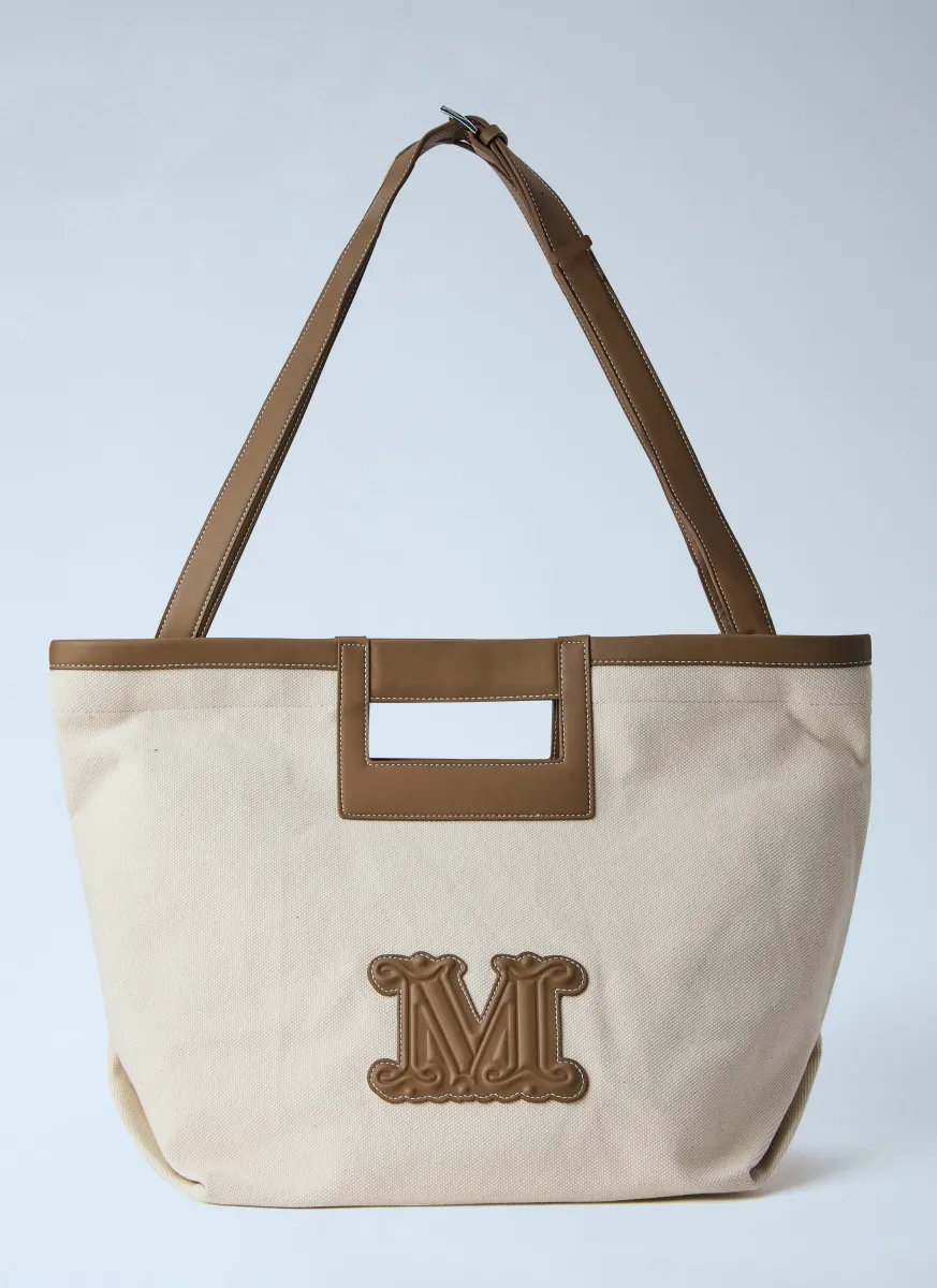 Canvas Tote with Leather Accents